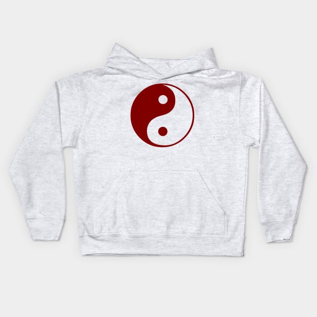 Red yin yang design Kids Hoodie by Made the Cut